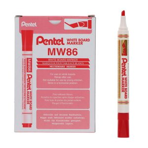 PENTEL MW86 WHITEBOARD MARKER CHISEL POINT - RED