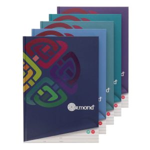 ORMOND A4 160PG HARDBACK NOTEBOOK - 5 ASST.