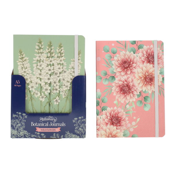 I LOVE STATIONERY A5 80pg BOTANICAL JOURNALS CDU - 6 ASST WILD FLOWERS - Image 2