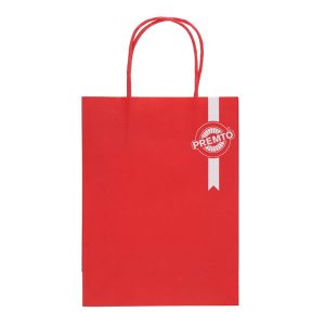 PREMTO KRAFT PAPER BAG 18X8X24CM - KETCHUP RED