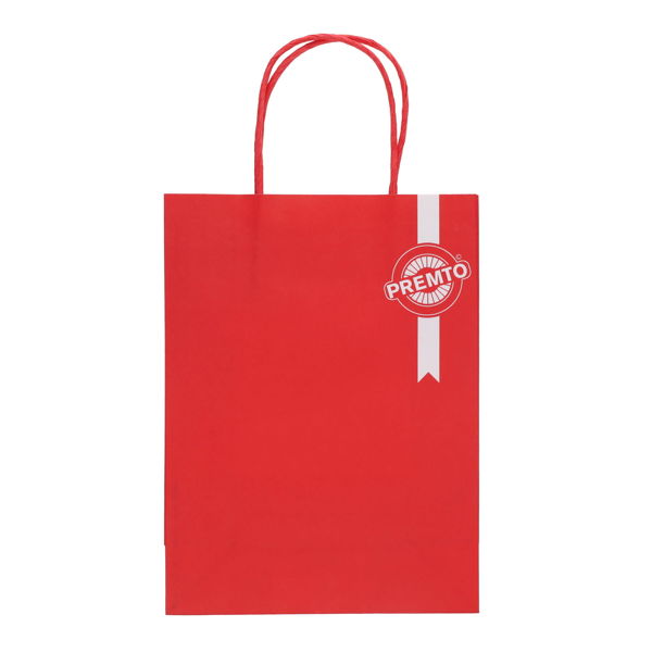 PREMTO KRAFT PAPER BAG 18X8X24CM - KETCHUP RED