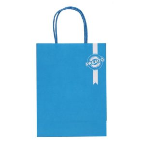 PREMTO KRAFT PAPER BAG 18X8X24CM - PRINTER BLUE