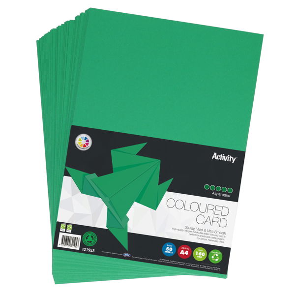 PREMIER ACTIVITY A4 160gsm CARD 50 SHEETS - ASPARAGUS - Image 3