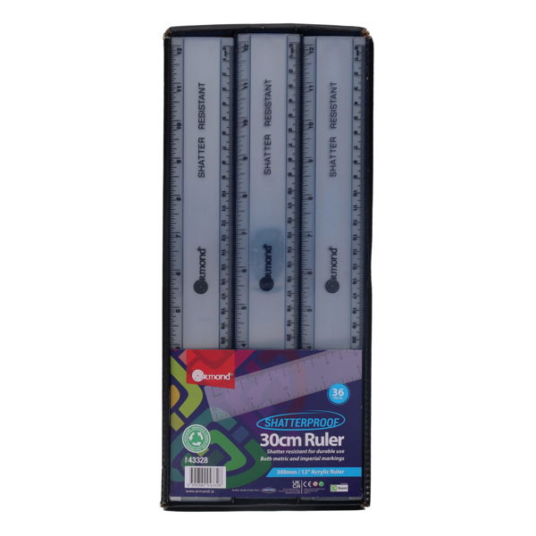 STUDENT SOLUTIONS 12"/30cm SHATTERPROOF RULER CDU - Image 4