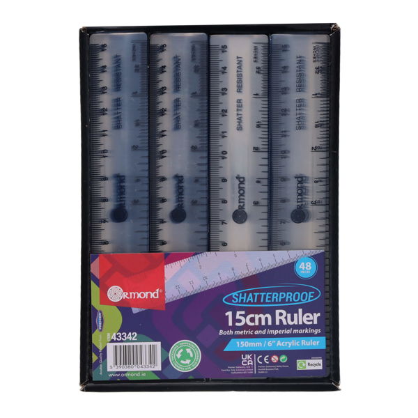 STUDENT SOLUTIONS 6"/15cm TRANSPARENT RULER CDU - Image 4