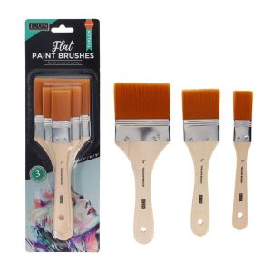 ICON PKT.3 FLAT PAINT BRUSHES - GOLDEN TAKLON