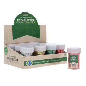 ICON CRAFT BIODEGRADABLE ECO GLITTER 12x8g CDU - 4 COLOURS