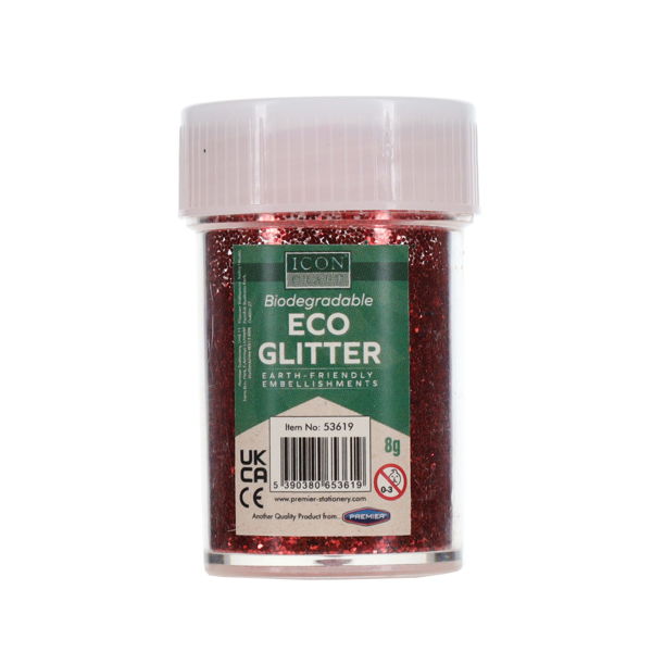 ICON CRAFT BIODEGRADABLE ECO GLITTER 12x8g CDU - 4 COLOURS - Image 3