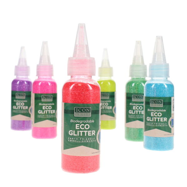 ICON CRAFT BIODEGRADABLE ECO GLITTER CDU 12x35g - 6 COLOURS - Image 2