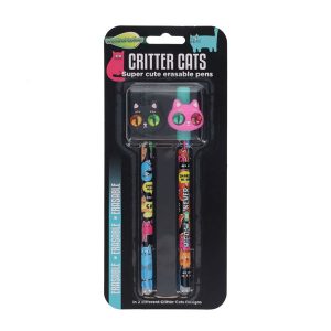 WORLD OF COLOUR PKT.2 CRITTER CATS ERASABLE PENS