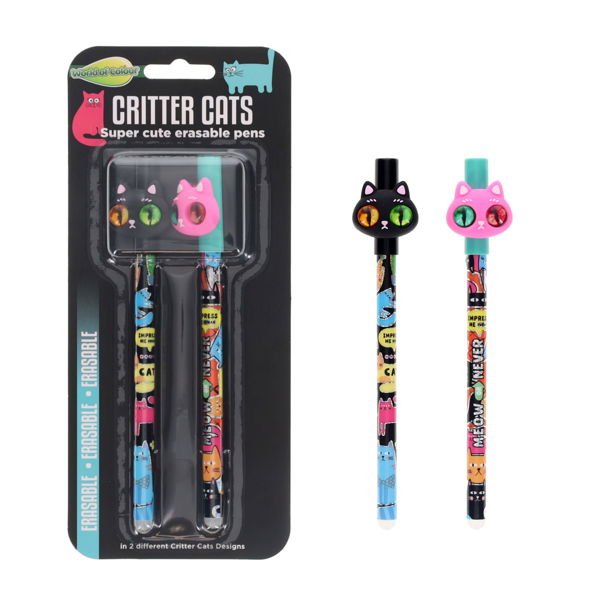 WORLD OF COLOUR PKT.2 CRITTER CATS ERASABLE PENS - Image 3