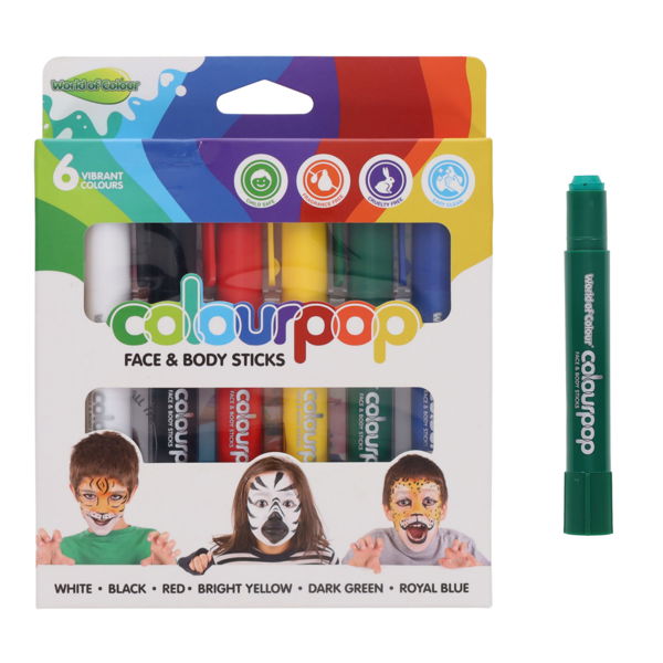 WORLD OF COLOUR COLOURPOP FACE AND BODY STICKS - ASST