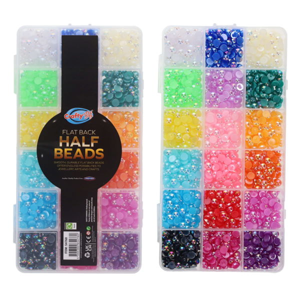 CRAFTY BITZ FLAT BACK HALF BEADS