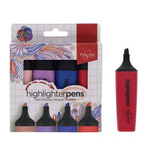 PROSCRIBE PKT.4 HIGHLIGHTER PENS - ASST