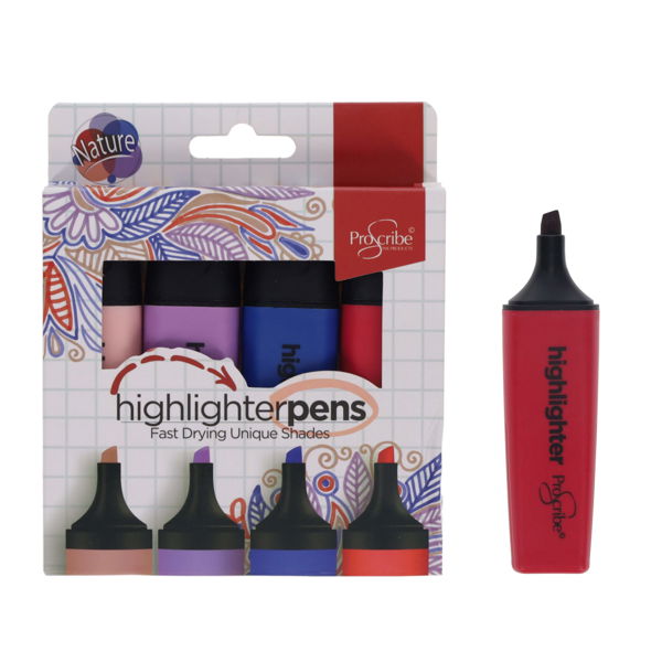 PROSCRIBE PKT.4 HIGHLIGHTER PENS - ASST