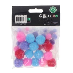 CRAFTY BITZ PKT.60 ASST SIZES POM POMS - PASTEL
