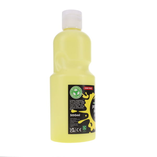 WORLD OF COLOUR POSTER PAINT 500ml - LEMON YELLOW - Image 2