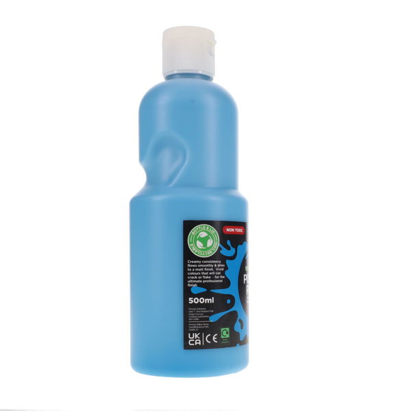 WORLD OF COLOUR POSTER PAINT 500ml - CYAN - Image 2
