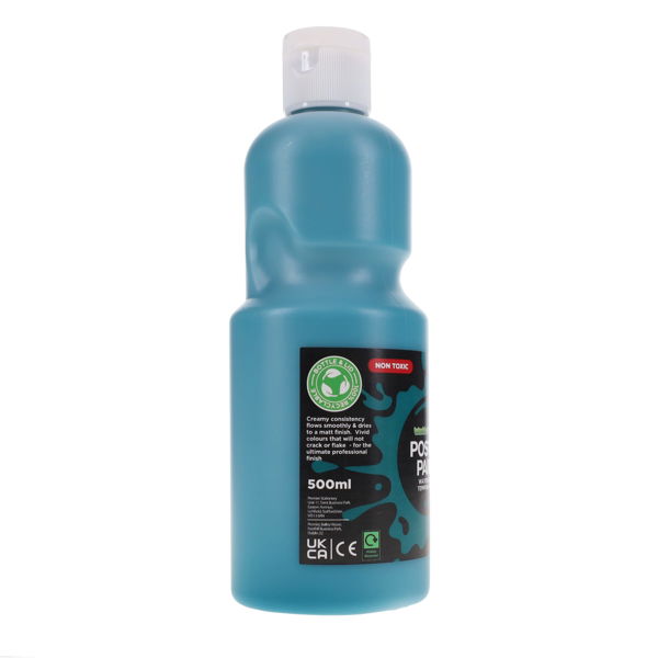 WORLD OF COLOUR POSTER PAINT 500ml - TURQUOISE - Image 2
