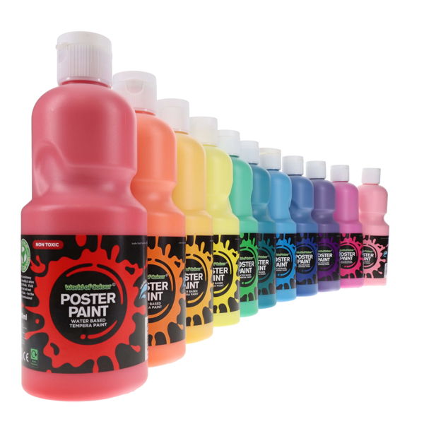WORLD OF COLOUR POSTER PAINT 500ml - TURQUOISE - Image 4
