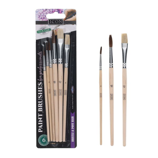ICON CARD 6 ASST. SIZE PAINT BRUSHES