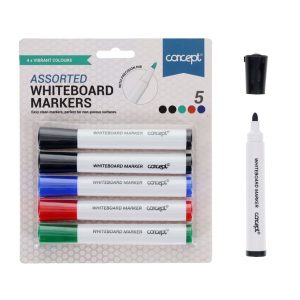 CONCEPT PKT.5 DRY WIPE MARKER - 4 ASST