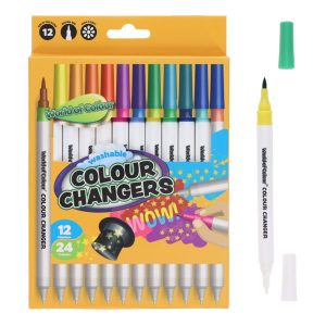 WORLD OF COLOUR PKT.12 WASHABLE COLOUR CHANGERS MAGIC MARKERS