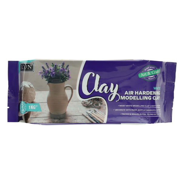 ICON AIR HARDENING CLAY 1KG - WHITE