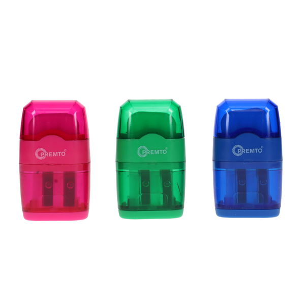 PREMTO DOUBLE HOLE SHARPENER WITH ERASER CDU - 3 ASST. - Image 2