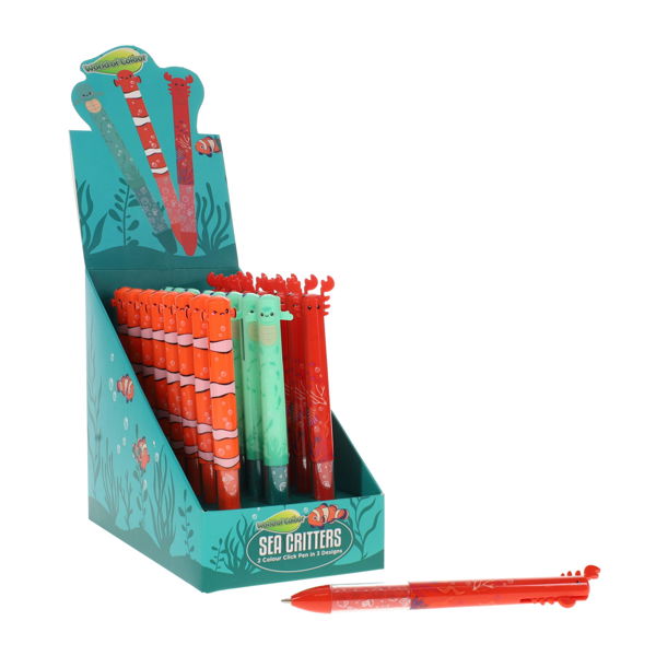 WORLD OF COLOUR 2 COLOUR CLICK PEN - SEA CRITTERS 3 ASST. CDU