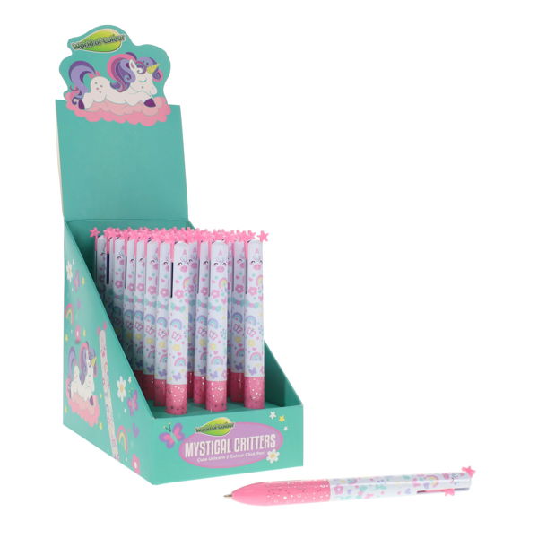 WORLD OF COLOUR 2 COLOUR CLICK PEN - MYSTICAL CRITTERS CDU
