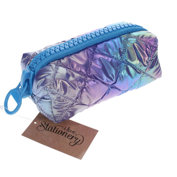 I LOVE STATIONERY PENCIL CASE - METALLIC BLUE - Image 2