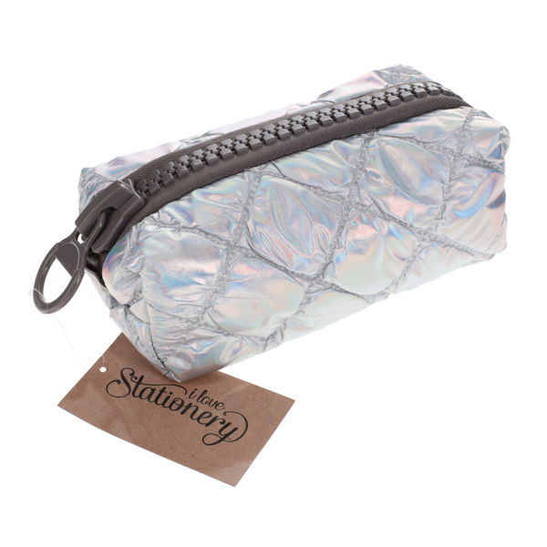 I LOVE STATIONERY PENCIL CASE - METALLIC SILVER - Image 2