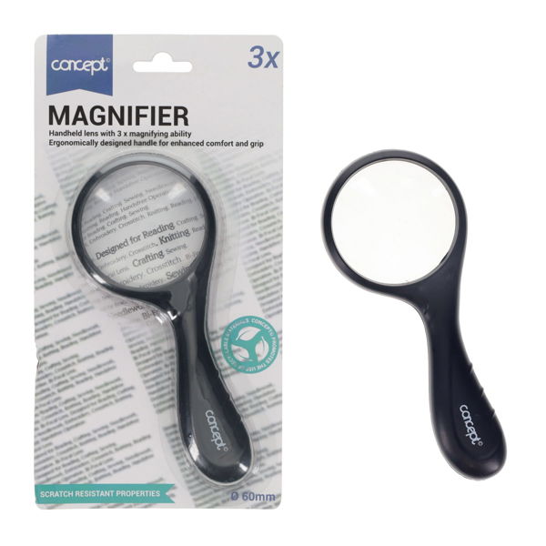CONCEPT 60mm MAGNIFIER GLASS - 3x
