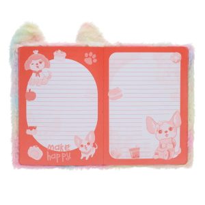 I LOVE STATIONERY A5 128pg FURRY FRIENDS NOTEBOOK - MARSHMALLOW