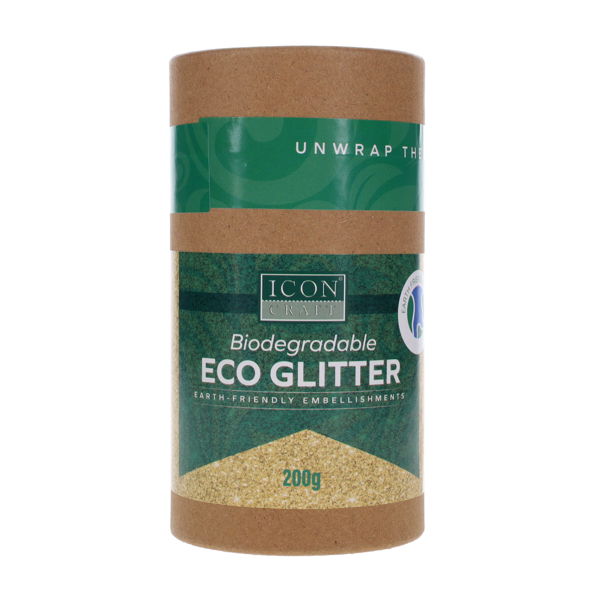 ICON CRAFT 200G BIODEGRADABLE ECO GLITTER - GOLD - Image 3