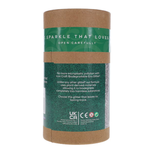ICON CRAFT 200G BIODEGRADABLE ECO GLITTER - SILVER