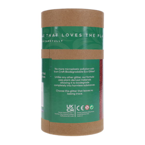 ICON CRAFT 200G BIODEGRADABLE ECO GLITTER - RED