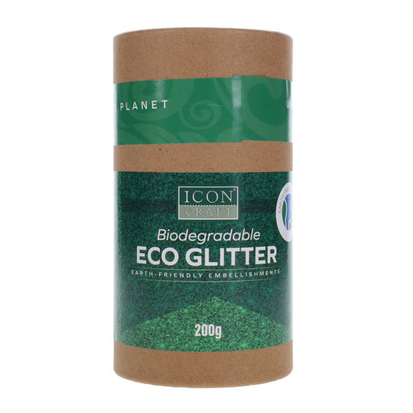 ICON CRAFT 200G BIODEGRADABLE ECO GLITTER - GREEN - Image 3