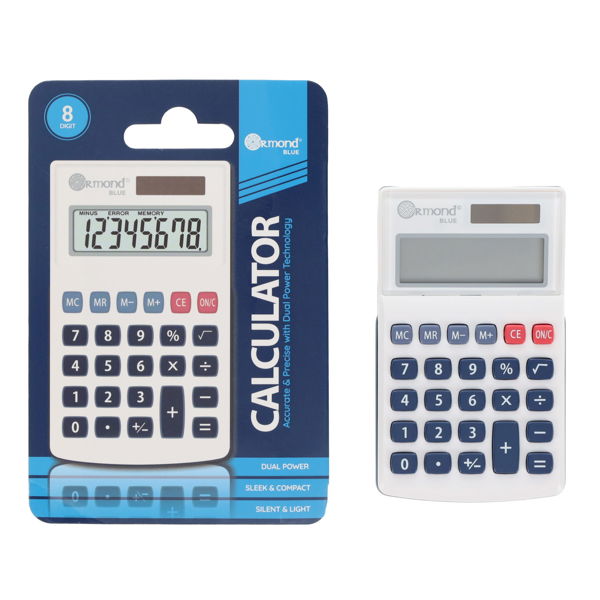 ORMOND 8 DIGIT CALCULATOR - WHITE