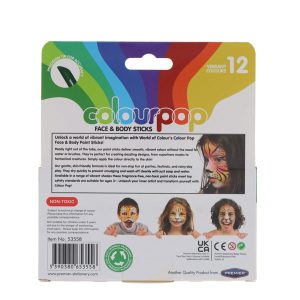 WORLD OF COLOUR SET 12 COLOURPOP FACE & BODY STICKS