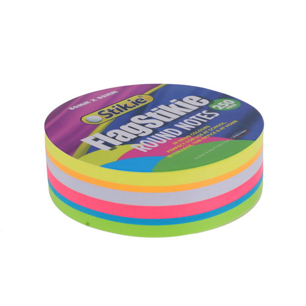 STIK.IE 250 SHEETS 80x80mm FLAG STIKIE ROUND NOTES - Image 3
