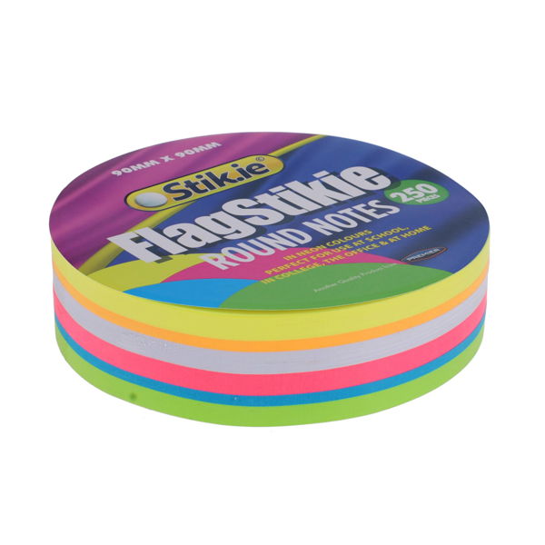 STIK.IE 250 SHEETS 90x90mm FLAG STIKIE ROUND NOTES - Image 3