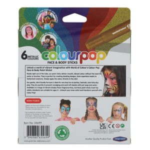 WORLD OF COLOUR BOX 6 COLOURPOP FACE AND BODY STICKS - METALLICS