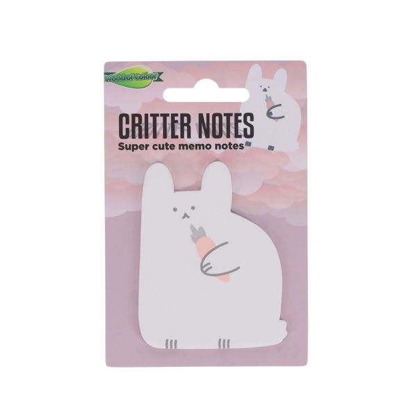 WORLD OF COLOUR 20pcs 63x72mm CRITTER NOTES - 3 ASST