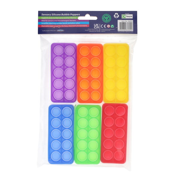 ORMOND PKT.6 FIDGET FIT TEN FRAME BUBBLE POPPERS SENSORY MATHS TOOLS - Image 3
