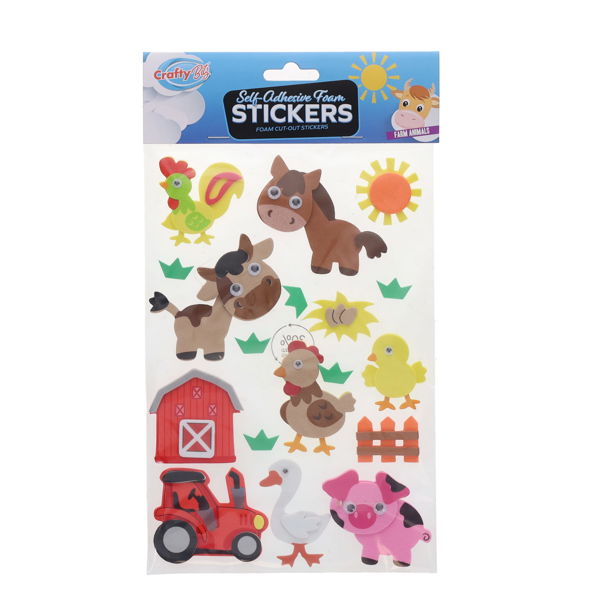 CRAFTY BITZ SELF-ADHESIVE FOAM STICKERS - FARM ANIMALS