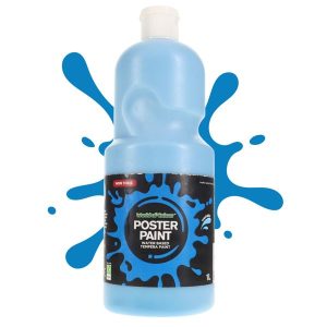 WORLD OF COLOUR 1ltr POSTER PAINT - CYAN