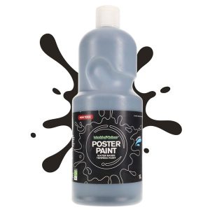WORLD OF COLOUR 1ltr POSTER PAINT - BLACK